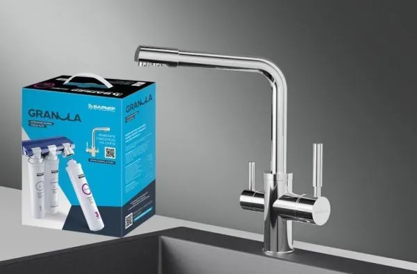Комплект кухонный смеситель Granula 2015 Хром + Фильтр Granula Комплект кухонный смеситель Granula 2015 Хром + Фильтр Granula