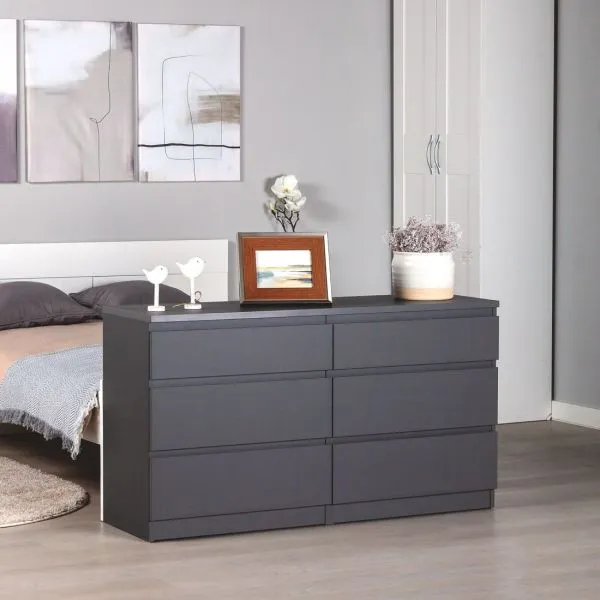 2.03.02.080.4 КАСТОР комод 6 ящиков RU серый 2.03.02.080.4 КАСТОР комод 6 ящиков RU серый