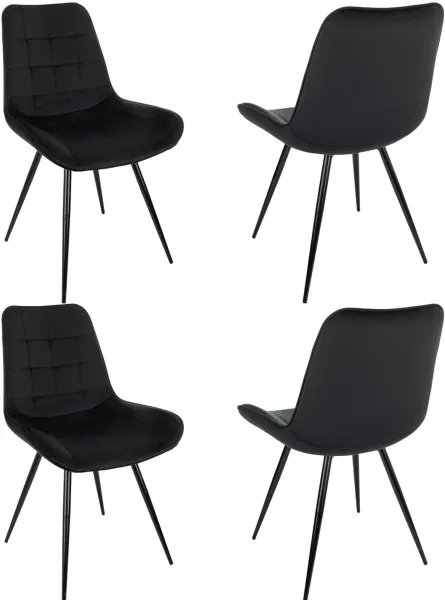 Стул для дома Бюрократ CH-K2_4 комплект 4шт черный Holland 75 металл черный на ножках (CH-K2_1/HL75_4)