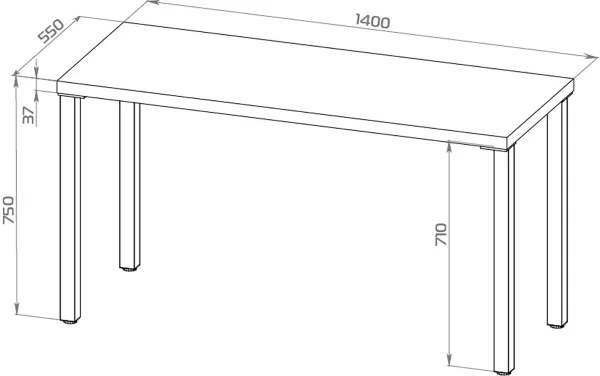 S00913 Ингар 2/ТТ стол письменный 140x75x55, дуб беленый/белый