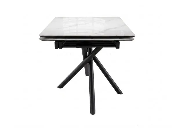 Стол DikLine BKX110 Керамика Carrara Gloss (мрамор глянец белый)/подстолье черное/опоры черные (2уп.)