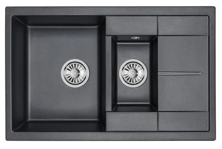 7802, ЧЁРНЫЙ, кухонная мойка, кварц