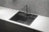 KS-6051, ГРАФИТ МАТОВЫЙ, стальная кухонная мойка KITCHEN SPACE