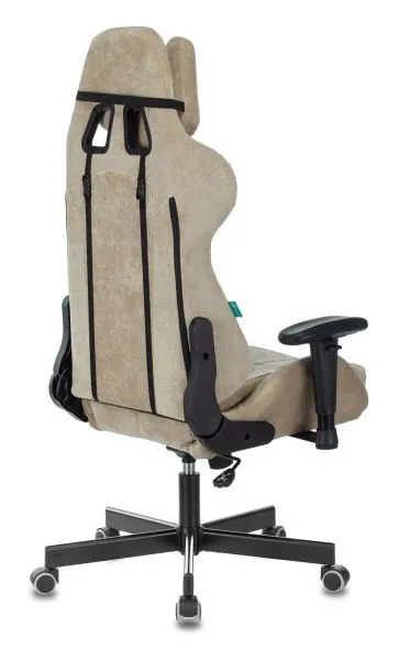 Кресло игровое Zombie VIKING KNIGHT Fabric песочный Light-21 с подголов. крестов. металл Кресло игровое Zombie VIKING KNIGHT Fabric песочный Light-21 с подголов. крестов. металл