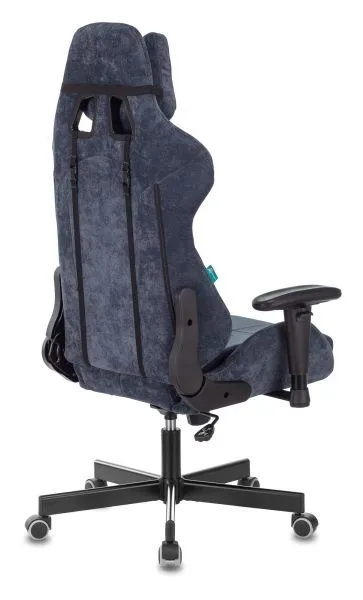 Кресло игровое Zombie VIKING KNIGHT Fabric синий Light-27 с подголов. крестов. металл Кресло игровое Zombie VIKING KNIGHT Fabric синий Light-27 с подголов. крестов. металл