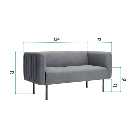 РИО Диван прямой розовый