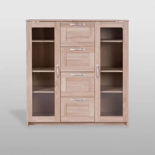 2.02.03.400.3 СИРИУС тумба 2 двери со стеклом и 4 ящика 117х123 сонома RU 2.02.03.400.3 СИРИУС тумба 2 двери со стеклом и 4 ящика 117х123 сонома RU