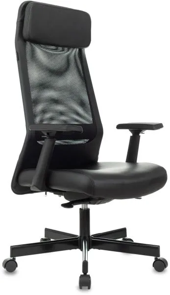 Кресло руководителя Бюрократ T-995 черный TW-01 экокожа/сетка с подголов. крестов. металл черный