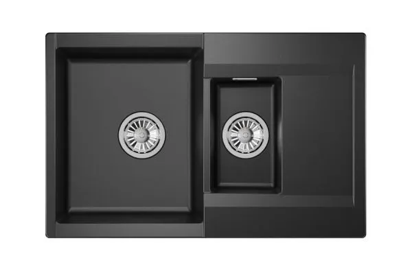 ES-7808, ШВАРЦ (чёрный металлик), кухонная мойка, кварц ES-7808, ШВАРЦ (чёрный металлик), кухонная мойка, кварц