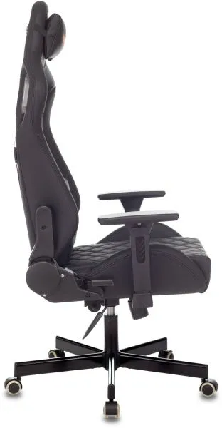 Кресло игровое Knight Outrider черный ромбик экокожа с подголов. крестов. металл