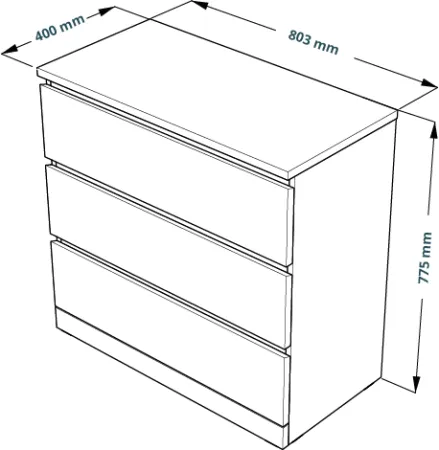 S01057 Варма 3 комод 80х77х40, серый