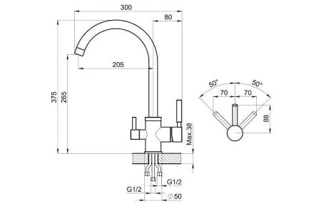 2168, ПЕСОК, СМЕСИТЕЛЬ КУХОННЫЙ 2168, ПЕСОК, СМЕСИТЕЛЬ КУХОННЫЙ