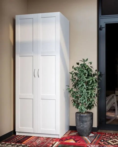 2.04.01.080.1 ПЕГАС шкаф 2 двери сборные RU белый