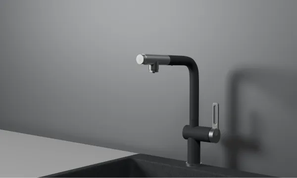 GR-8169, ГРАФИТ, СМЕСИТЕЛЬ КУХОННЫЙ С ВЫДВИЖНЫМ ИЗЛИВОМ