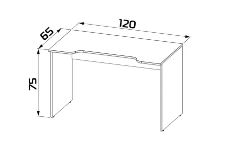 S01286 ВАРДИГ К3 стол компьютерный 120x65x75, белый/серый