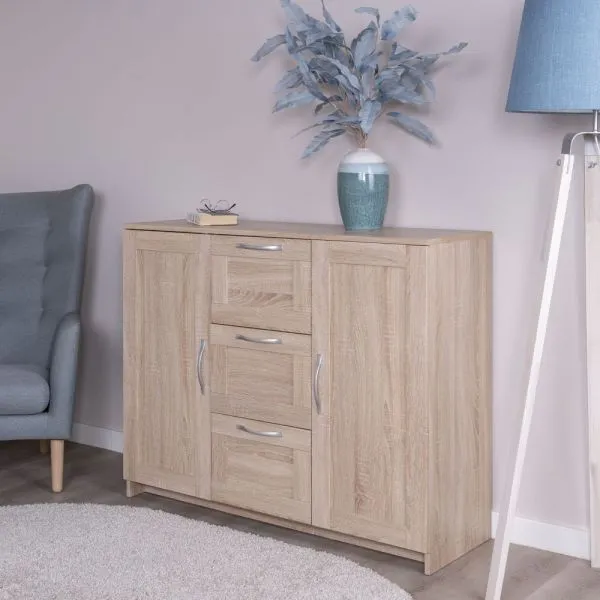 2.02.03.340.3 СИРИУС тумба 2 двери и 3 ящика 117х95 сонома RU 2.02.03.340.3 СИРИУС тумба 2 двери и 3 ящика 117х95 сонома RU