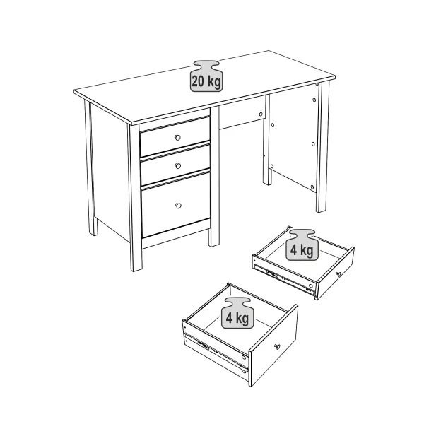2.08.06.160.1 САГА стол письменный 120х56 белый 2.08.06.160.1 САГА стол письменный 120х56 белый
