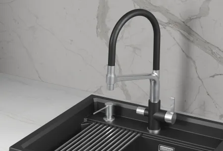 5083, ЧЁРНЫЙ, СМЕСИТЕЛЬ КУХОННЫЙ