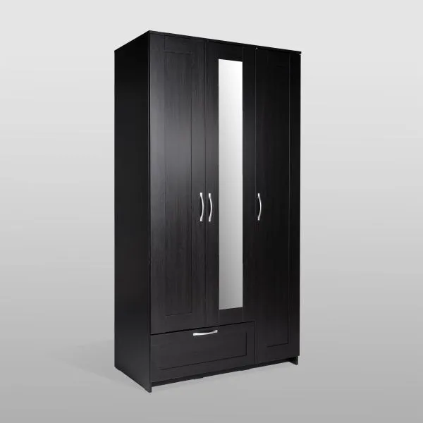 2.02.01.510.5 СИРИУС шкаф 3 двери и 1 ящик 117х59х220 Дуб Венге RU (с 1 зеркалом)