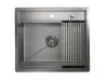 KS-6051, ГРАФИТ МАТОВЫЙ, стальная кухонная мойка KITCHEN SPACE
