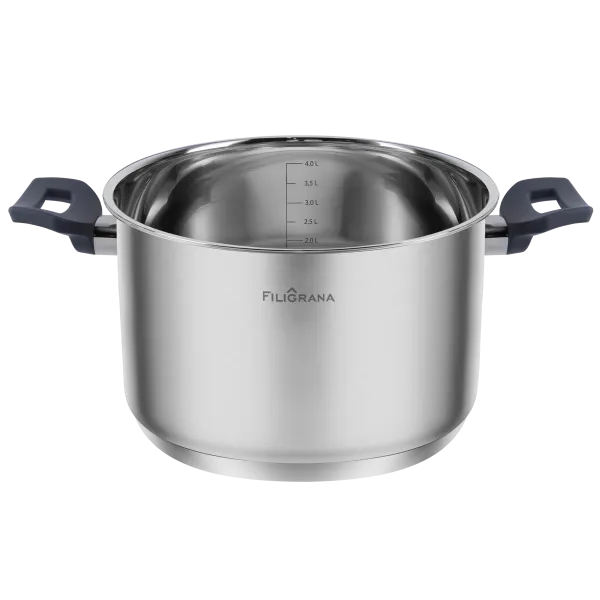 Кастрюля FILIGRANA STELLA FG50STL01CR  из нержавеющей стали со стеклянной крышкой, 22  см, 4,7 л. Нержавеющая сталь