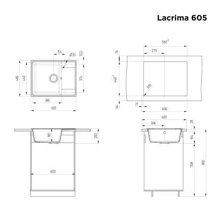 Lacrima 605 Темно-серый