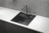 KS-5051, ГРАФИТ МАТОВЫЙ, стальная кухонная мойка KITCHEN SPACE