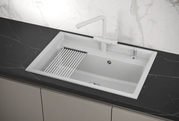 KS-7301, АРКТИК (БЕЛЫЙ), кухонная мойка, кварц KS-7301, АРКТИК (БЕЛЫЙ), кухонная мойка, кварц