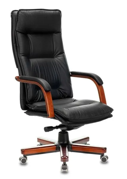 Кресло руководителя Бюрократ T-9927WALNUT черный кожа крестов. металл/дерево Кресло руководителя Бюрократ T-9927WALNUT черный кожа крестов. металл/дерево