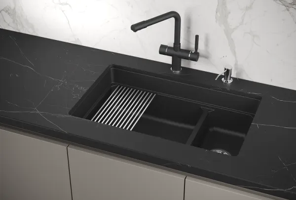 KS-7304U, ЧЁРНЫЙ  кухонная мойка, кварц KS-7304U, ЧЁРНЫЙ  кухонная мойка, кварц