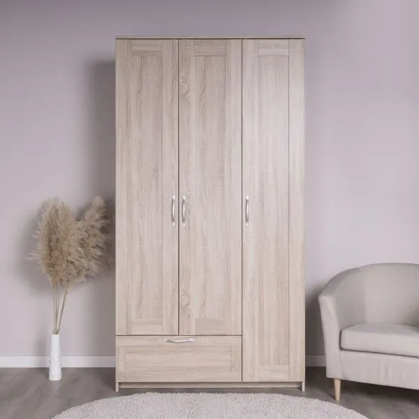 2.02.01.480.3 СИРИУС шкаф 3 двери и 1 ящик 117х59х220 сонома RU