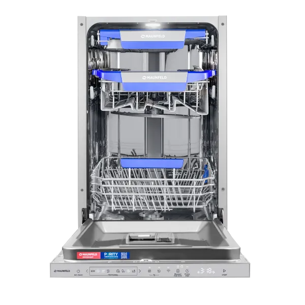 Посудомоечная машина MAUNFELD MLP45330T Smart Beam Inverter Wi-Fi с автооткрыванием и проекцией таймера на пол Нержавеющая сталь Посудомоечная машина MAUNFELD MLP45330T Smart Beam Inverter Wi-Fi с автооткрыванием и проекцией таймера на пол Нержавеющая сталь