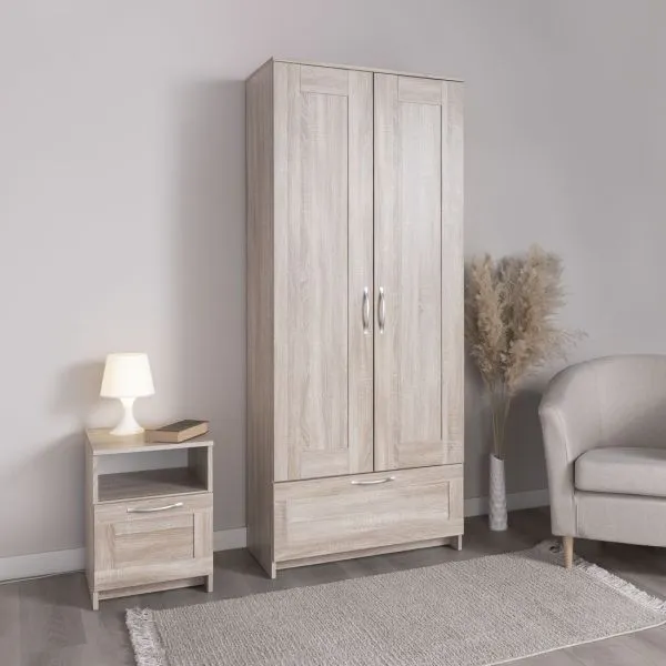 2.02.01.240.3 СИРИУС шкаф для одежды 2 двери и 1 ящик сонома RU