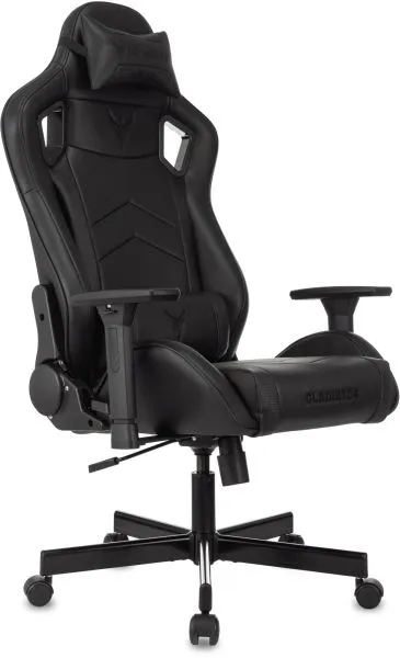 Кресло игровое Knight Gladiator черный экокожа крестов. металл