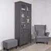 2.08.07.130.15 САГА шкаф с витриной 90 серый/ясень RU