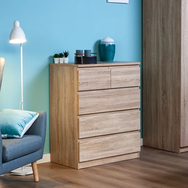 2.05.02.080.3 МАЛЬТА комод 3+2 ящика 80х99 сонома RU 2.05.02.080.3 МАЛЬТА комод 3+2 ящика 80х99 сонома RU