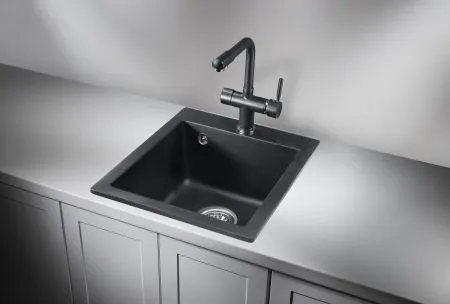 4201, ЧЁРНЫЙ, кухонная мойка, кварц