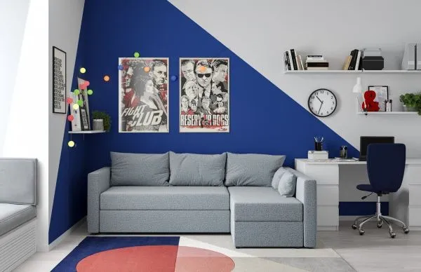 Диван трехместный с угловой секцией Вало ДП Twist 15 (mint-grey) LA