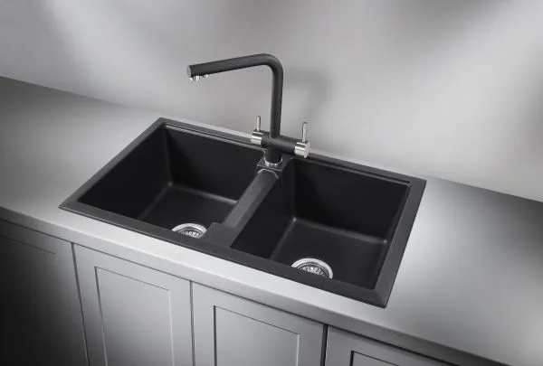 8101, ЧЁРНЫЙ, кухонная мойка, кварц