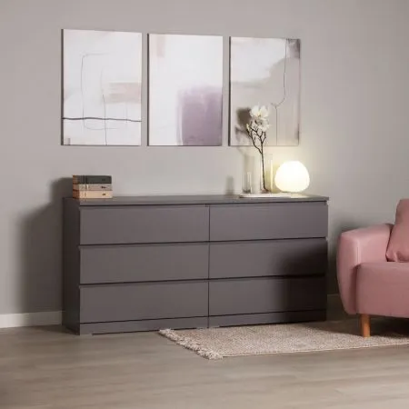 S01088 Варма 6Д комод 160х77х40, серый