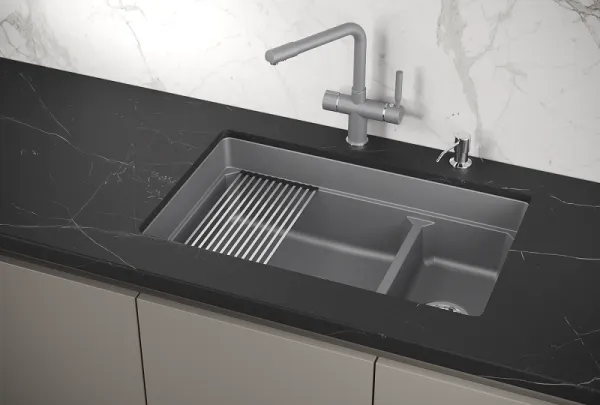 KS-7304U, АЛЮМИНИУМ, кухонная мойка, кварц KS-7304U, АЛЮМИНИУМ, кухонная мойка, кварц