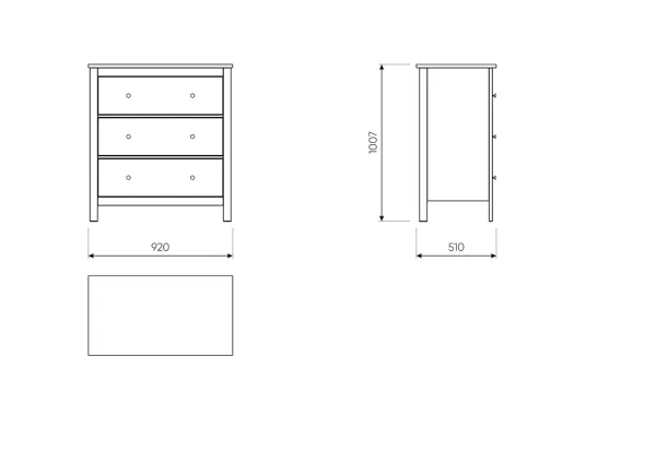 2.08.02.020.1 САГА комод 3 ящика белый 2.08.02.020.1 САГА комод 3 ящика белый