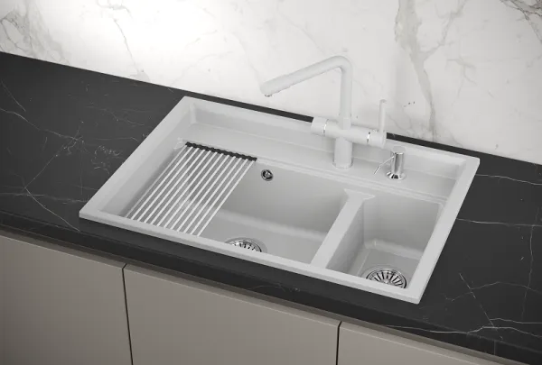 KS-7302, АРКТИК (БЕЛЫЙ), кухонная мойка, кварц KS-7302, АРКТИК (БЕЛЫЙ), кухонная мойка, кварц