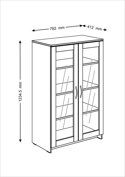 2.02.03.390.1 СИРИУС тумба 2 двери со стеклом 78х123 белая RU 2.02.03.390.1 СИРИУС тумба 2 двери со стеклом 78х123 белая RU