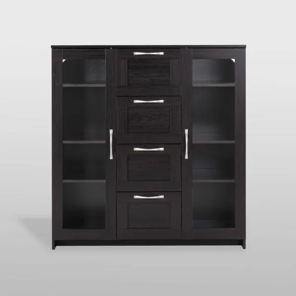 2.02.03.400.5 СИРИУС тумба 2 двери со стеклом и 4 ящика 117х123 Дуб Венге RU 2.02.03.400.5 СИРИУС тумба 2 двери со стеклом и 4 ящика 117х123 Дуб Венге RU