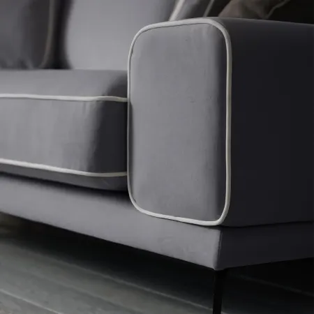 Солнечное побережье Диван прямой, галечный серый