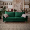 СКАНДИ Диван тканевый прямой изумрудный