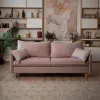 СКАНДИ Диван тканевый прямой розовый