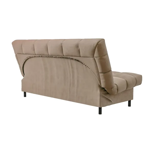 ЮТА Диван прямой коричневый ППУ, с черными ножками