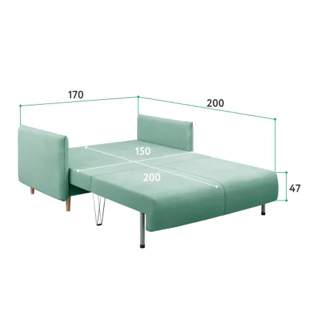 ЛУЧШИЙ ДРУГ 150 Диван прямой мятный